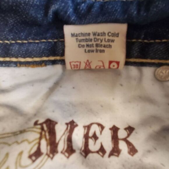MEK Denim Jeans Womens Oaxaca Boot Cut Distressed Denim N0 Tag Approx Size 28-29 - Picture 3 of 12